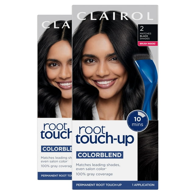 Tinte de pelo Clairol Root Touch-Up Permanent, 2 negros, 2 unidades