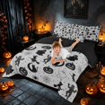 thumbnail image 4 of Homewish Halloween Witch Ghost Full Size Bedding Sets, Spider Web Pumpkin Full Size Bed in a Bag, Black Gray, Black Reversible 7-Piece, 4 of 7