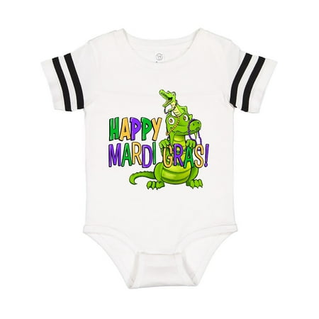 

Inktastic Happy Mardi Gras Big and Little Alligators with Beads Gift Baby Boy or Baby Girl Bodysuit