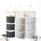 thumbnail image 1 of Hanging Storage Bag Cotton Wall Organizer 3 Pcs with 3 Pockets, Black White Gray, 1 of 1