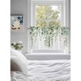 thumbnail image 4 of Half Window Curtain 36 Inches Long, Eucalyptus Leaves Window Treatment Curtain Drapes, Teal Botanical Summer Watercolor Small Tier Curtains for Bathroom Over Sink, 27.5"x36", 2 Panels, 4 of 7