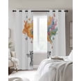 thumbnail image 2 of Cute Deer Blackout Curtains for Bedroom, Thermal Insulated Window Treatment, Modern Abstract Oil Painting Aesthetic Grommet Top Blackout Draperies and Drapes for Basement 27.5"x39" 2 Panels, 2 of 8