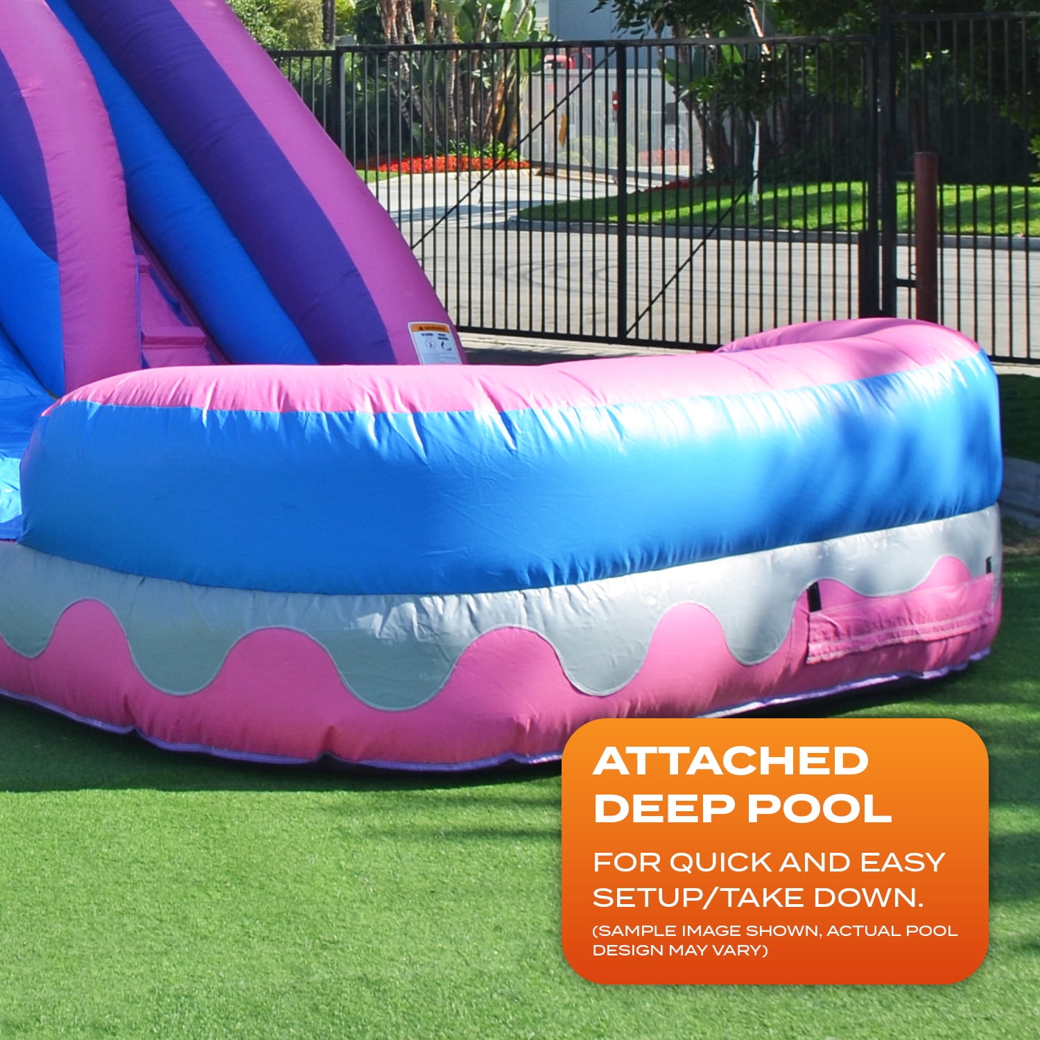 JumpOrange Princess Tiara Commercial Grade Water Slide with Splash Pool for Kids and Adults (with Blower)