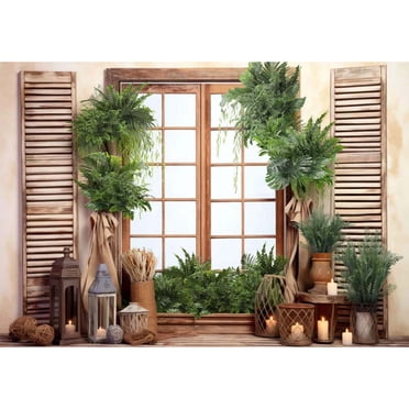 Allenjoy Spring Wood Window Backdrop