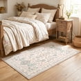 thumbnail image 3 of ICEANT 5'x7' Area Rug, Rustic Style Rugs for Entryway Living Room Bedroom, Farmhouse Non-Slip Country Carpet Indoor Machine Washable, Pink, 3 of 5