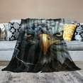 thumbnail image 2 of TIAOTIAOHOU Blanket, Cool Black Gold Lightning Eagle Blanket, American Bald Eagle Throw Blanket, for Men Women for Eagle Lover, Plush Throw Blanket, 2 of 6