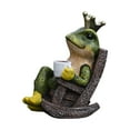 thumbnail image 1 of Figura de rana para silla de jardín, adorno de animal, bonito paisaje decorativo de resina S, 1 of 9