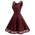 thumbnail image 2 of Market In The Box Women Floral Lace V Neck Sleeveless Bridemaid Party Dress, 2 of 7