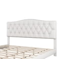 thumbnail image 5 of King Size , Modern Upholstered Platform Bed with Headboard, Heavy Duty Button Tufted Bed Frame with Wood Slat Support,Beige, 5 of 5