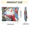 thumbnail image 3 of PU leather Coin Purses & Pouches Small Wallet Snowman with Red Cardinal Bird, 3 of 7