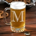 thumbnail image 7 of Etched Monogram 16oz Glass Beer Mug (Letter M), A-Z Customized Beer Gifts for Men, Personalized Beer Glasses, Custom Engraved Birthday Gifts for Him, Initial, Name, Husband Dad, Regalos Personalizados, 7 of 7