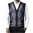 thumbnail image 3 of Cardigan for Men Casual Button Down Knit Vest Sweater Vinatge Fall Spring Outfits for Loungwear & Workwear Gray 3XL, 3 of 8