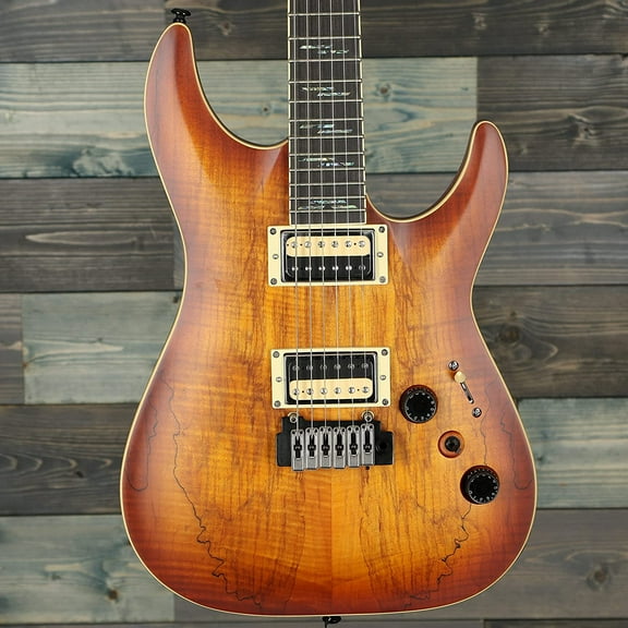 Schecter C-1 Exotic Spalted Maple Electric Guitar - Vintage Sunburst
