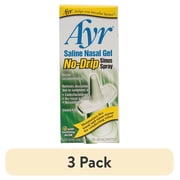 (3 pack) Ayr Saline Nasal Gel No-drip Sinus Spray With Soothing Aloe Vera, 0.75 Fl Oz Spray Bottle, (Pack of 1)
