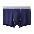 thumbnail image 6 of YWDJ Mens Boyshorts Underwear Plus Size Cotton Lightweight No Show Solid Men Briefs Comfortable Cotton Middle Waist Panties Briefs Blue 3XL, 6 of 7