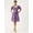 Purple, variant on DressBerry Women’s Solid Cotton Poplin Dress Square Neck with Attached Fabric Belt Short Puffed Sleeves Knee Length Regular Wear Light Weighted Casual Summer Dress