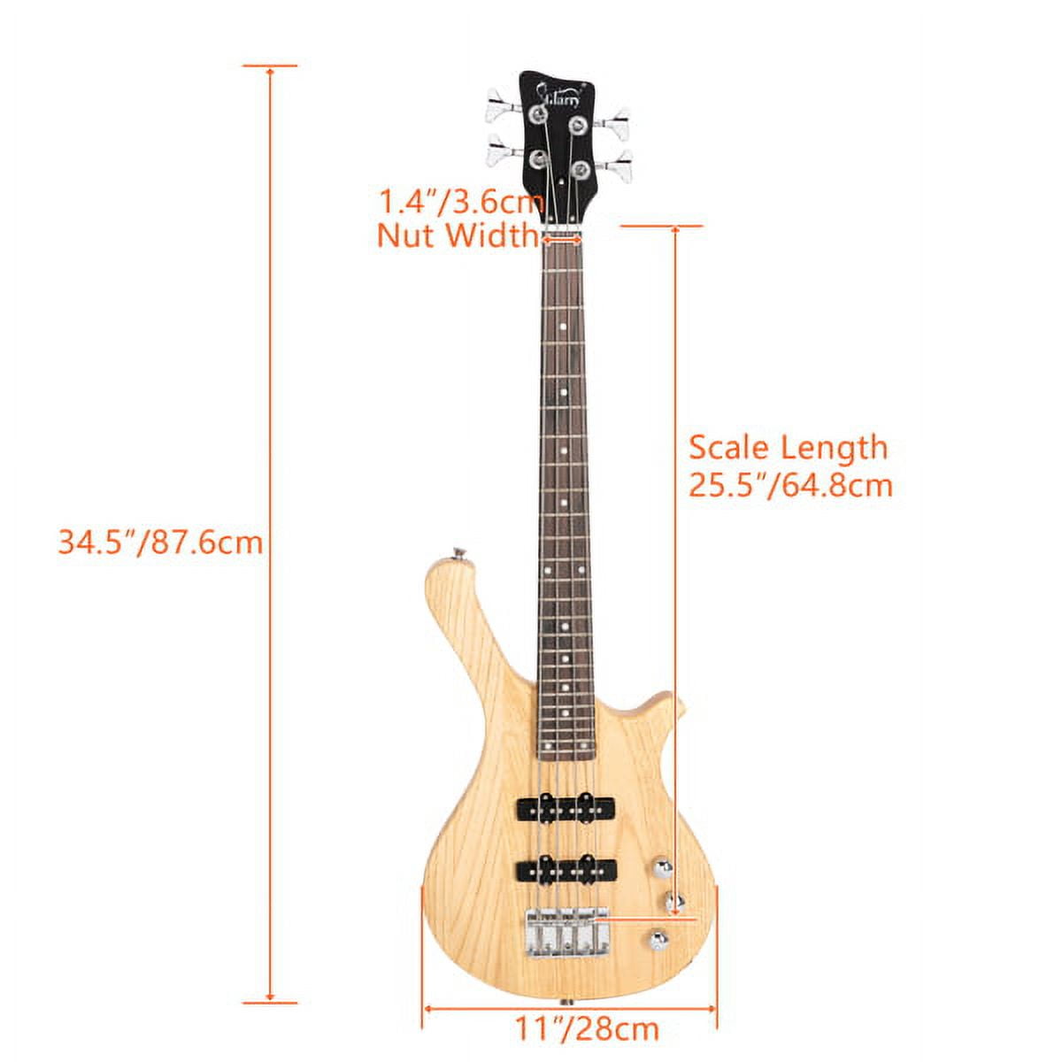 36in Small Scale Bass Guitar Suit With Mahogany Body SS Pickups, Guitar Bag, Strap, Cable Burlywood