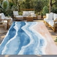 thumbnail image 3 of Fsddascl Blue Coastal Beach Outdoor Rug for Patio/Deck/Porch, Non-Slip Large Area Rug 4 x 6 Ft, Modern Oil Painting Nautical Indoor Outdoor Rugs Washable Area Rugs, Reversible Camping Rug Carpet, 3 of 5