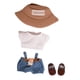 thumbnail image 2 of Mono de muñeca en miniatura,Ropa de muñeca de felpa para juego de simulación de muñecas de 15 cm,Ropa de muñeca de felpa de 15 Cm,mono vaquero,sombrero,Trajes Zapatos de oso musical, 2 of 9