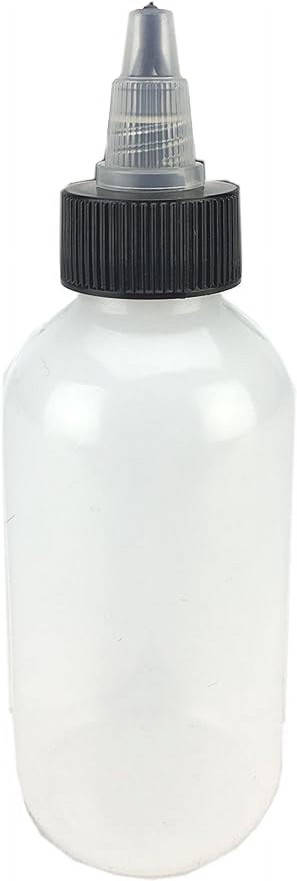 Hobbyland Squeeze Bottles, LDPE Plastic, Natural Boston Round, Black and Natural Twist Caps (8oz, 24/410 Neck, 6 Bottles)