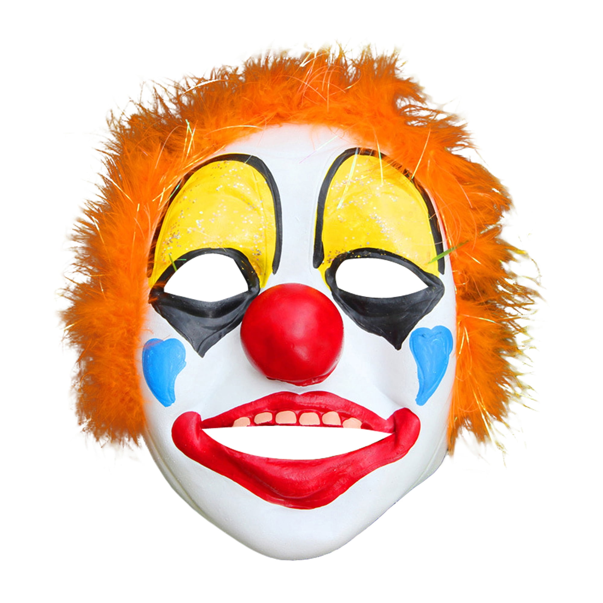 Clown Facewear with Wig Funny Halloween Cosplay Headwear for Women Men