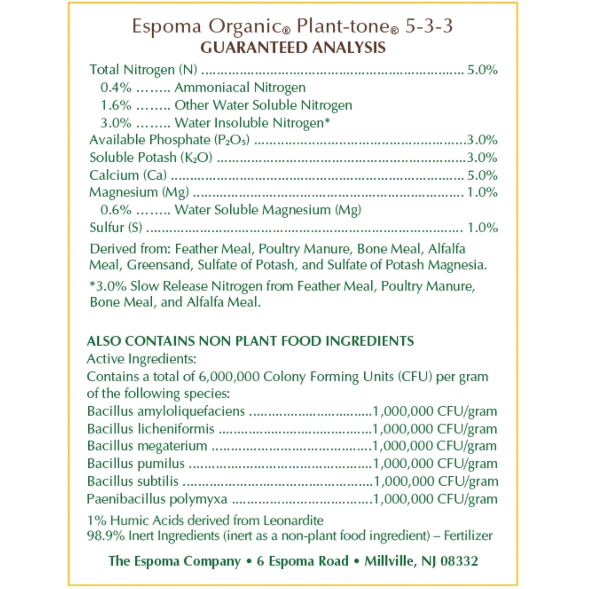 Espoma Organic Plant-Tone 5-3-3, 4lbs, Pack of 2 - Natural & Organic All Purpose Plant Food, for All Flowers, Vegetables, Trees, and Shrubs
