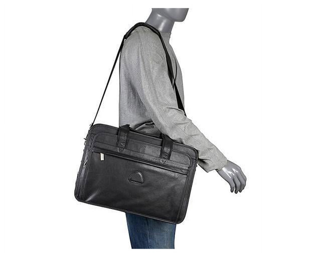 Practical Expandable Leather Laptop Briefcase