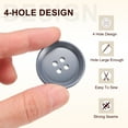 thumbnail image 4 of Uxcell 6pcs Sewing Button 30m 4 Holes Resin Round Craft Buttons, Grey, 4 of 6