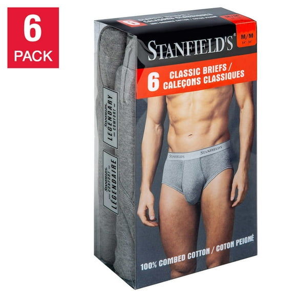 Stanfield’s Men’s Briefs, 6-pack (Grey, Large)