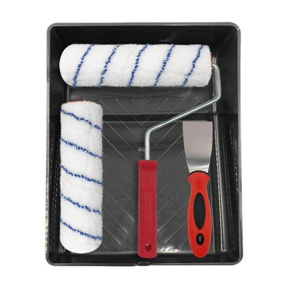 Juego de rodillos para pintar de 9 pulgadas con marco y bandeja para aplicar pintura, kit de rodillos para pintar para baño, , garaje Con raspador