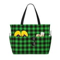 thumbnail image 1 of Fotbe Buffalo Plaid Green Black Bolsa de Viaje para Playa - Resistente al Agua, Bolsa Tote de Gran Capacidad y Ligera con 7 Bolsillos para Mujeres y Hombres, 1 of 7
