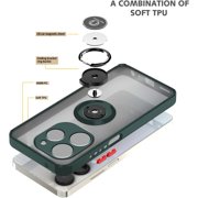 Case for Tecno Spark 10 Pro Case with Stand, Compatible with Magnetic Car Phone Mount, Ultra Slim Tecno Spark 10 Pro Phone Case for Women Men Shockproof Protective Cases Cover (Dark Green)