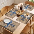 thumbnail image 5 of Vintage Seahorse Placemats Set of 8 Brown Nautical Anchor Bubbles Coastal Place Mats Indoor Wipeable Table Mats Washable Cloth Dining Table Placemats for Kitchen Holiday Party Home Decor 13x19 Inch, 5 of 9