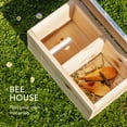 thumbnail image 4 of Navaris Wooden Bumblebee House for Garden - Wood Shelter Nesting Habitat Hotel for Bees - Bumble Bee Home Box with Metal Roof - 11.8"x7.9"x5.7", 4 of 6