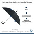 thumbnail image 4 of CTM Adult Classic Black Crook Handle Golf Umbrella, 4 of 4