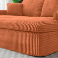 thumbnail image 3 of 64" Oversized Orange Corduroy Chaise Lounge Chair Sofa Bed for Living Room | Plush Faux Fur Sleeper Couch | Deep Seat, Ergonomic Design, Comfy Reading Chair | Durable & Stable, 3 of 4