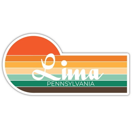 

Lima Pennsylvania 719 x 2.25 Inch Fridge Magnet Retro Vintage Sunset City 70s Aesthetic Design