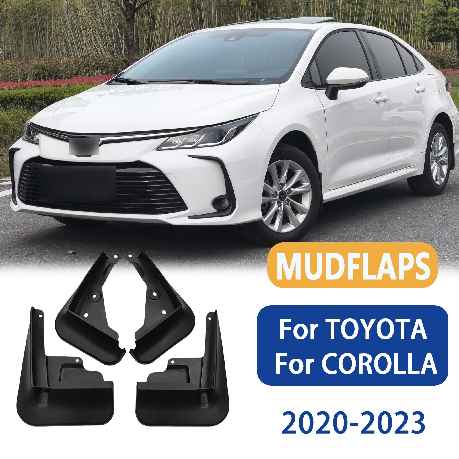 For Toyota Corolla 2020-2023 Mud Flaps Accessories, No Drilling Mudguards, Front & Rear Splash Guards 4PCS-black