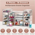 thumbnail image 6 of Sorbus Acrylic Cosmetic Makeup Organizer 18 Drawers Clear Stackable Storage Bins For Jewelry And Office Supplies Organizer- 4Pc, 6 of 7