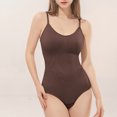 thumbnail image 4 of JGGSPWM Shapewear, Bodysuit for Women, Tummy Control Bodysuit with Adjustable Straps, Solid Color Seamless Body-Shaper Brown XXL, 4 of 7