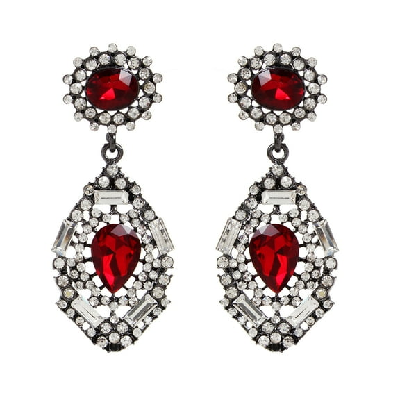 Amrita Singh Victoria Gunmetal-tone Brass and Crystal Occasion Earring