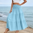 thumbnail image 5 of Vetsdori Women Summer Casual Solid Color Casual Long Skirt With High Waist And Flowing Long Skirt And Half Skirt, 5 of 9