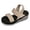 Khaki, variant on Rokment Womens Comfortable Elastic Band Platform Wedge Walking Sandals Casual Athletic Stretchy Memory Foam Chunky Heeled Slip on Beach Summer Shoes for Vacation Black Size 6