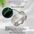 thumbnail image 2 of Glow in Dark Dragon Stainless Steel Wedding Band Ring Men Women Ginger Lyne Collection, 2 of 6