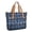 Blue and Black Checkered Pattern, variant on Blue and Black Checkered Pattern Large Tote Bag for Women, Polyester Roomy Carryall with Pockets and Zipper, Water Resistant Gifts Ideas for Work School Gym