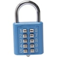thumbnail image 1 of HUGFEGWE 10 Digit Push Button Combination Padlock Digital Lock for Locker Cabinet Case Drawer,Fixed Gym Cabinet Door Toolbox Padlock Gym Sports School and Employee Lock,Blue 1PCS UA824-6875, 1 of 8
