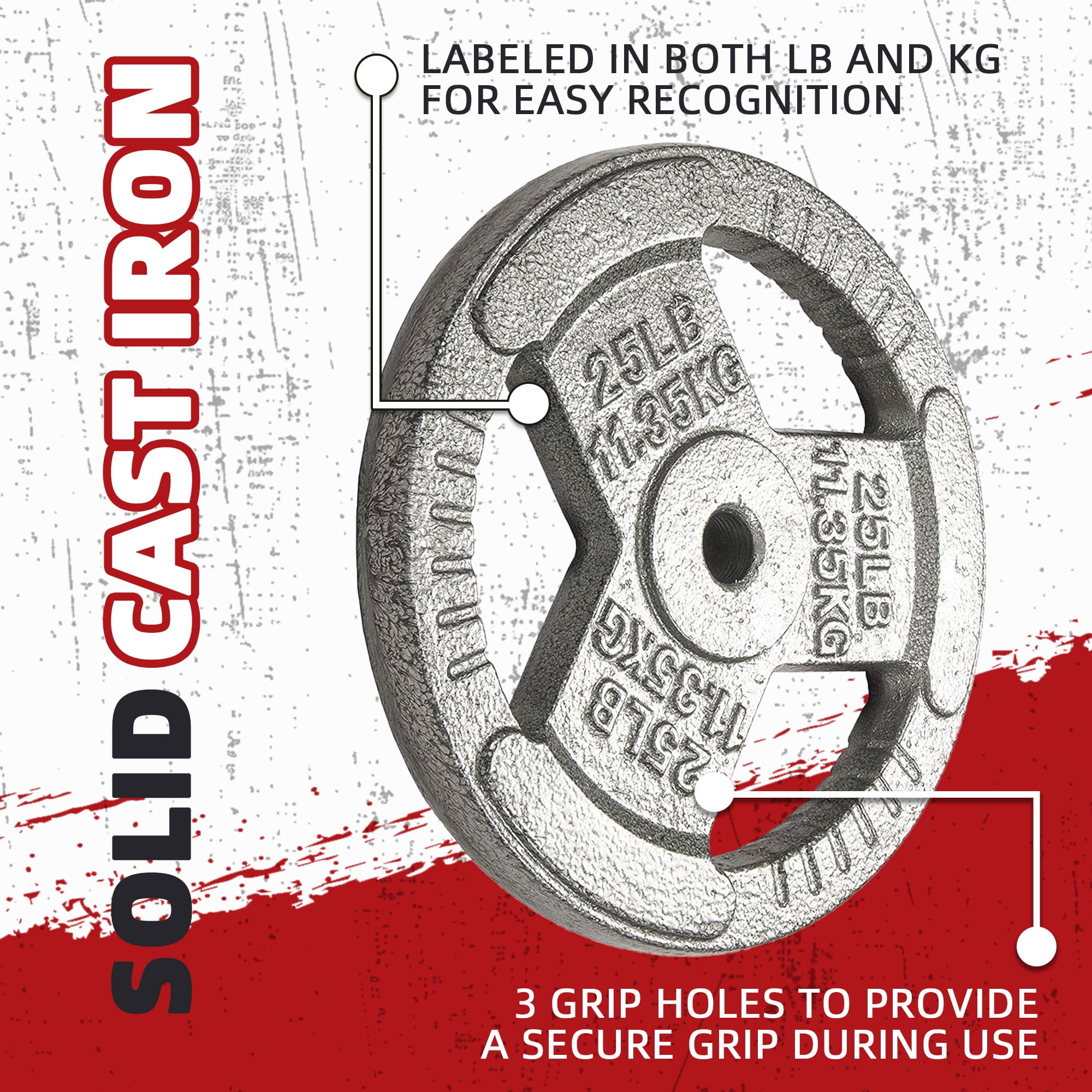 BalanceFrom 1-Inch Cast Iron Olympic Weight Plate Set，with 5FT Barbell, Star Locks，25/35/45LB Weight Plate Options，for Strength Training & Weightlifting