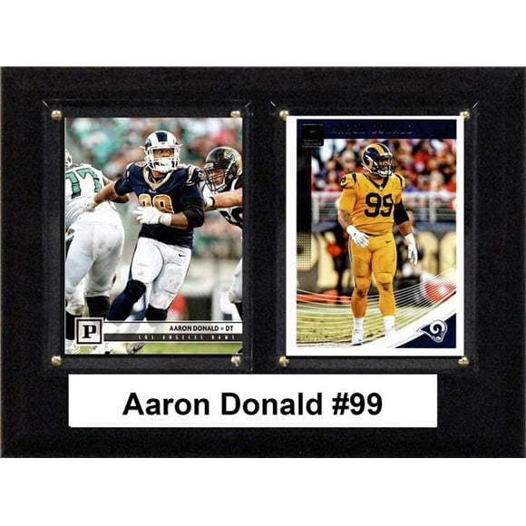 C&I Objets de Collection 68DONALD 6 x 8 Po NFL Aaron Donald Los Angeles Béliers Plaque de Deux Cartes