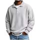 thumbnail image 1 of Ceisia Men's Waffle Knit Polo Sweater | Loose Drop-Shoulder Long Sleeve Casual Pullover Gifts, 1 of 4