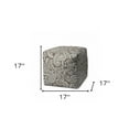 thumbnail image 2 of 17" Taupe 100% Polyester Cube Paisley Indoor Outdoor Pouf Ottoman, 2 of 5